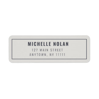 Modern minimalistisch grijs eenvoudig retouradresl etiket