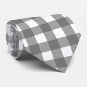 Modern minimalistisch grijs en wit geruit stropdas (Opgerold)