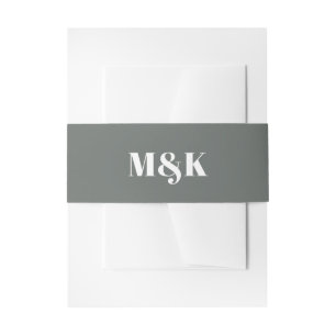 Modern minimalistisch grijs gebold Typografie brui Uitnodigingen Wikkel