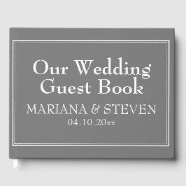 Modern minimalistisch grijs huwelijk gastenboek