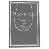 Modern minimalistisch grijs huwelijk medium cadeauzakje (Voorkant)