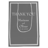 Modern minimalistisch grijs huwelijk medium cadeauzakje (Achterkant)