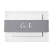 Modern minimalistisch grijs huwelijk uitnodigingen wikkel (Voorkant Voorbeeld)