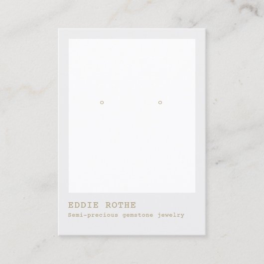 Modern minimalistisch grijs juwelenscherm visitekaartje (Voorkant)