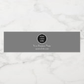 Modern Minimalistisch Grijs Maatwerk logo Modern Waterfles Etiket (Enkel label)