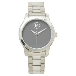 Modern minimalistisch grijs monogram horloge