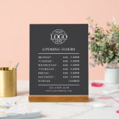 Modern minimalistisch grijs | Openingstijden van b Acryl Bord (Huwelijk)