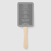 Modern Minimalistisch Grijs Trouwprogramma Handwaaier (Achterkant)