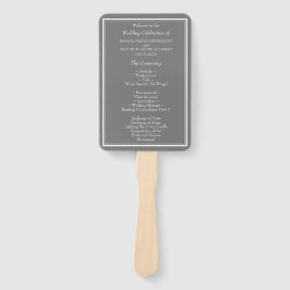 Modern Minimalistisch Grijs Trouwprogramma Handwaaier