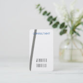 Modern minimalistisch grijs wit plein eenvoudig visitekaartje (Staand voorkant)