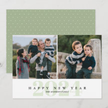 Modern minimalistisch groen 2, gelukkig nieuwjaar