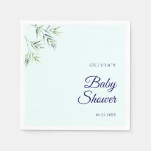 Modern minimalistisch groen Baby shower servetten