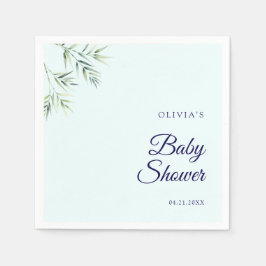 Modern minimalistisch groen Baby shower servetten