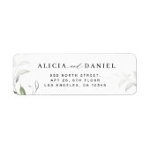 Modern minimalistisch groen bruiloft retour adres etiket (Voorkant)