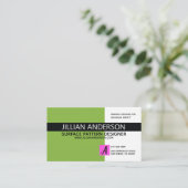 Modern minimalistisch groen en zwart Visitekaartje (Staand voorkant)