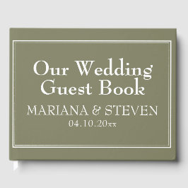 Modern minimalistisch groen gastenboek