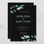 Modern minimalistisch groen huwelijk kaart (Voorkant / Achterkant)