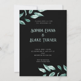 Modern minimalistisch groen huwelijk kaart