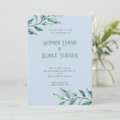 Modern minimalistisch groen huwelijk kaart (Staand voorkant)
