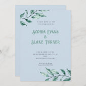 Modern minimalistisch groen huwelijk kaart (Voorkant / Achterkant)