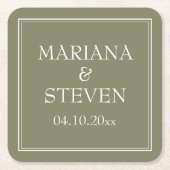 Modern minimalistisch groen kartonnen onderzetters (Voorkant)