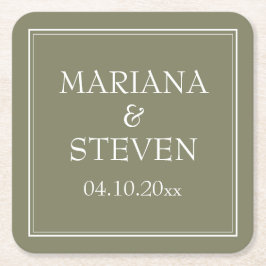 Modern minimalistisch groen kartonnen onderzetters