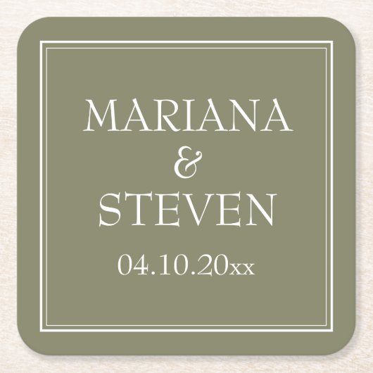 Modern minimalistisch groen kartonnen onderzetters (Voorkant)