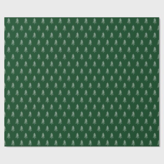 Modern minimalistisch groen kerstboompatroon cadeaupapier (Vlak)