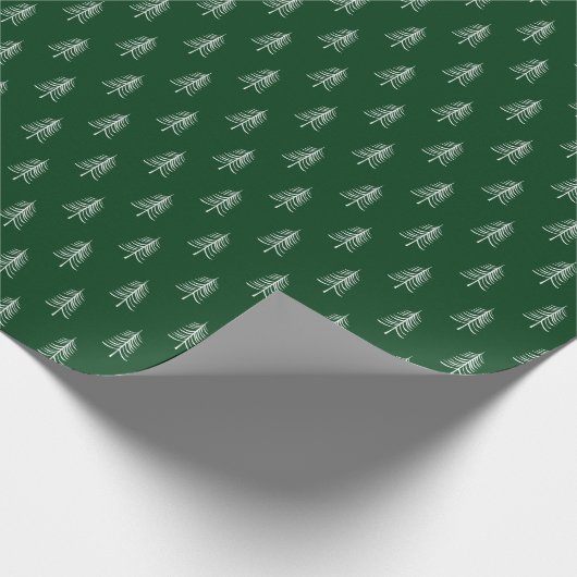 Modern minimalistisch groen kerstboompatroon cadeaupapier (Hoek)