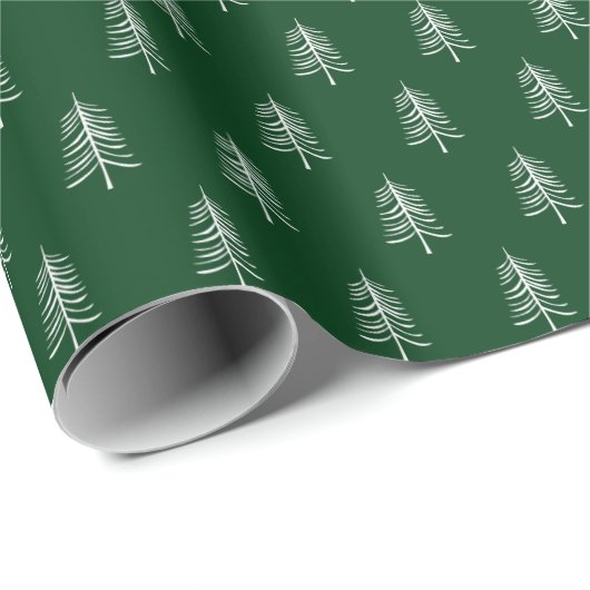 Modern minimalistisch groen kerstboompatroon cadeaupapier (Rol Hoek)
