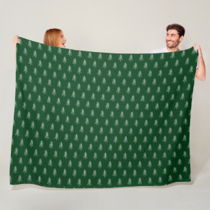 Modern minimalistisch groen kerstboompatroon fleece deken