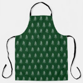 Modern minimalistisch groen kerstboompatroon schort (Voorkant)