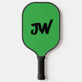 MODERN MINIMALISTISCH GROEN MONOGRAM PICKLEBALL PADDLE