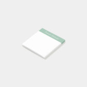 Modern Minimalistisch Groen Monogram Volledige Naa Post-it® Notes (Schuin)