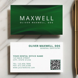 Modern Minimalistisch Groen Tandarts QR code Logo Visitekaartje