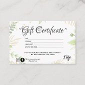 Modern minimalistisch groen vaarbewijs visitekaartje (Voorkant)