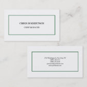 Modern minimalistisch groen wit visitekaartje (Voorkant / Achterkant)