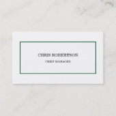 Modern minimalistisch groen wit visitekaartje (Voorkant)