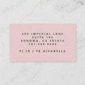 Modern minimalistisch haar stylist script Blush Pi Visitekaartje (Achterkant)