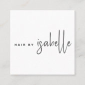 Modern minimalistisch haarstylist script vierkante visitekaartje (Voorkant)