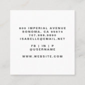 Modern minimalistisch haarstylist script vierkante visitekaartje (Achterkant)