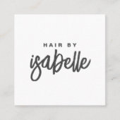 Modern minimalistisch haarstylist script vierkante visitekaartje (Voorkant)