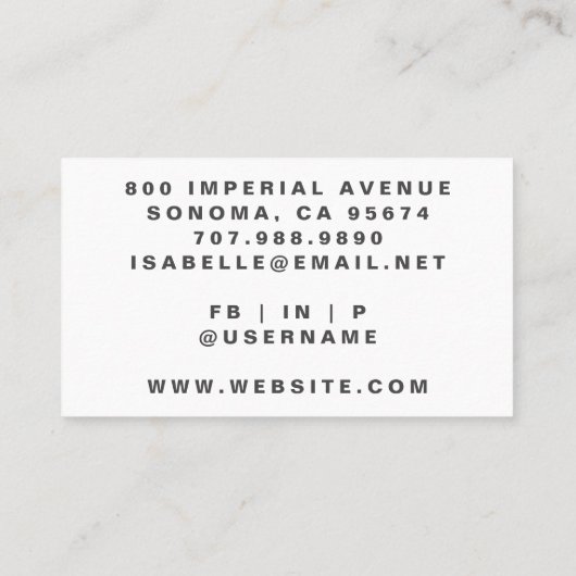 Modern minimalistisch haarstylist script visitekaartje (Achterkant)