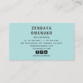 Modern minimalistisch Hair Makeup Artist Photo Squ Visitekaartje (Achterkant)