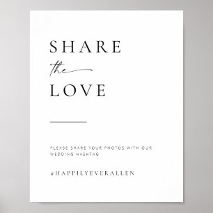 Modern minimalistisch handboek voor bruiloft hasht poster