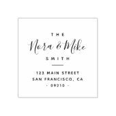 Modern minimalistisch handgeschreven familieadres rubberstempel (Afrduk)