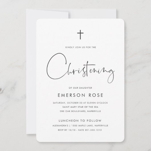 Modern minimalistisch handgeschreven script Christ Kaart (Voorkant)