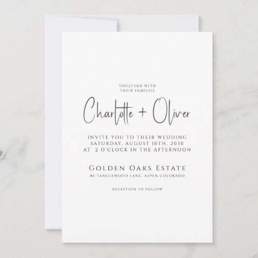 Modern minimalistisch handgeschreven script kaart (Voorkant)