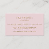 Modern minimalistisch handgeschreven script pastel visitekaartje (Achterkant)