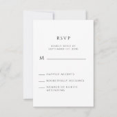 Modern minimalistisch handgeschreven script RSVP kaartje (Voorkant)